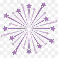 紫色五角星射线