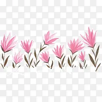 矢量图粉色的花簇