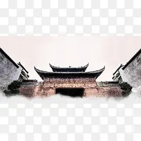 中国风宫殿云层场景