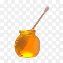 黄色玻璃瓶装蜂蜜