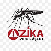 卡通禁止蚊子传染奇卡病毒宣传插