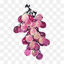 紫色葡萄水果水彩画