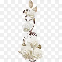 精致白色花朵装饰物