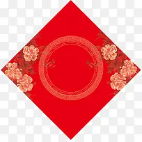 红色中国风方块背景