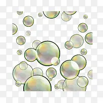 多个精致逼真的透明水泡泡矢量图
