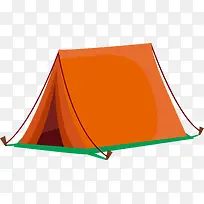 夏季野营橙色帐篷