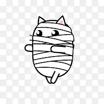 卡通万圣节卡通可爱猫咪木乃伊