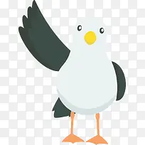 可爱卡通海边海鸥
