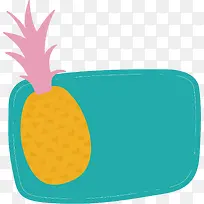 矢量图水彩菠萝框框