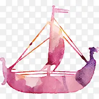 水彩帆船