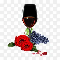 红酒和鲜花
