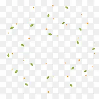 漂浮绿色叶子矢量图