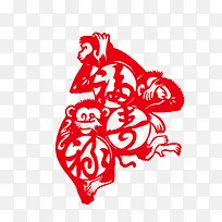 红色福禄寿猴子