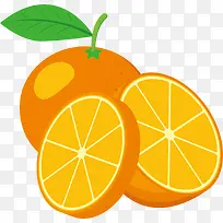 矢量图橙色水彩橙子