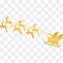 圣诞节金色麋鹿拉车