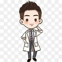 卡通男孩腼腆