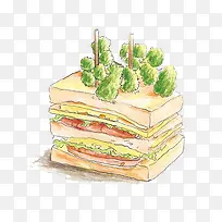 三明治食物创意绘画素材图片
