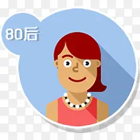 80后可爱手绘人物卡通