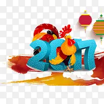 2017鸡年卡通公鸡