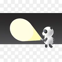 装饰插图拿着手电筒的熊猫