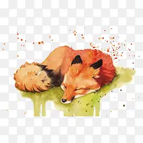矢量睡觉的狐狸