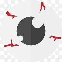 白色扁平疲惫眼睛