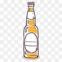 卡通手绘一瓶啤酒