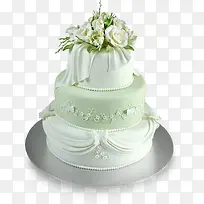 白色玫瑰浪漫蛋糕素材