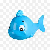 蓝色大眼睛海豚玩具塑胶制品实物