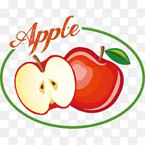 水果标签矢量素材--苹果