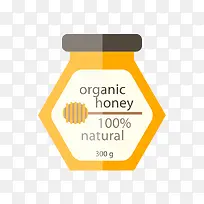 黄色六角瓶装蜂蜜标签