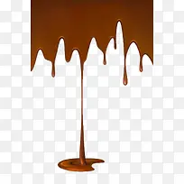 手绘棕色流淌巧克力浆