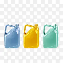 蓝金青色三桶带提手的塑料瓶罐卡