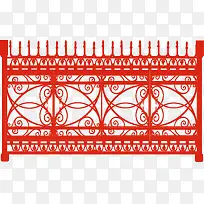 红色的古风装饰栏杆