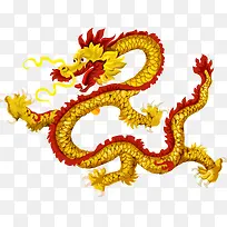 中国传统金色降龙