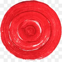 矢量手绘红色圆形水粉标签