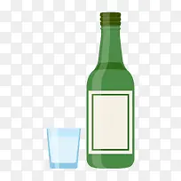 手绘的啤酒瓶
