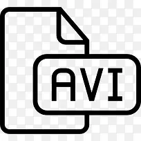 AVI视频文件类型符号中风图标