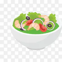 一大碗海鲜蔬菜沙拉