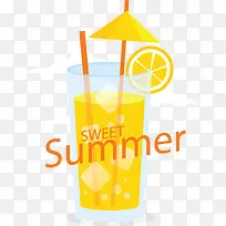 甜蜜夏天美味橙汁