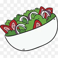 卡通手绘蔬菜沙拉