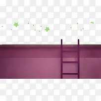 紫色城墙楼梯