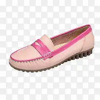 浅粉色豆豆鞋