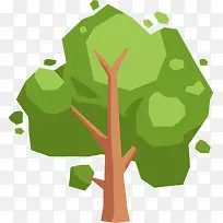 绿色扁平化树木素材图