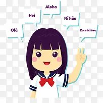 会多国语言的女孩