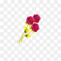 3朵紫色的玫瑰花