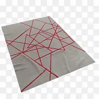 红色线条北欧地毯