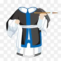 矢量越剧戏曲女士孝服