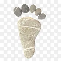 石头组成的人类脚印素材