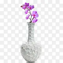 白色鹅卵石细长花瓶